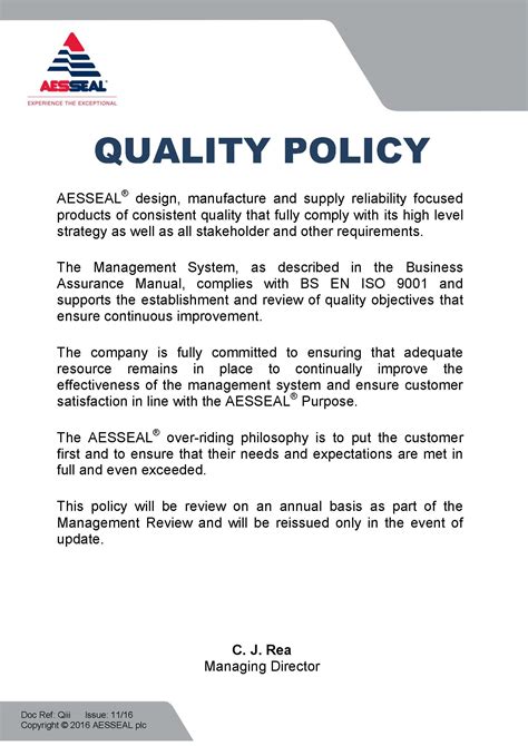 Corporate Quality Policy 